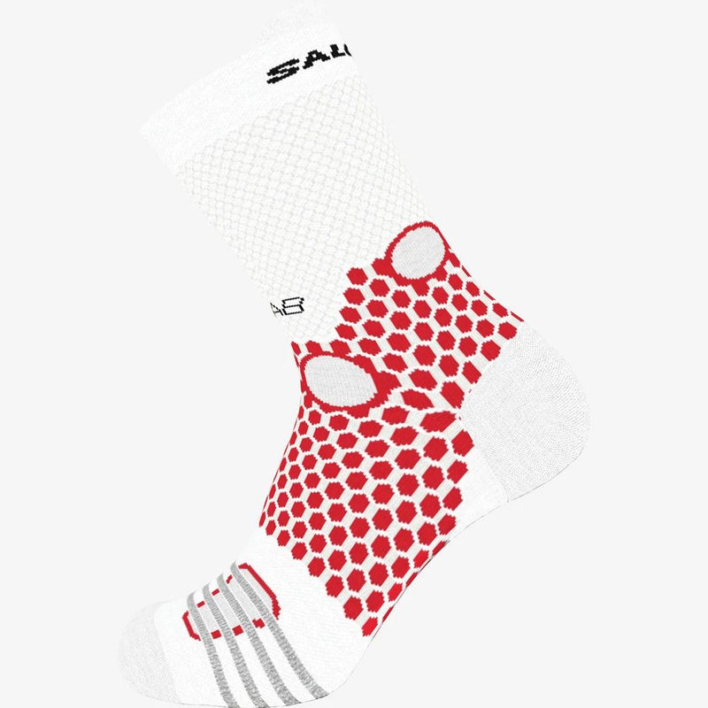 Salomon S/Lab Ultra Crew Socks (White/ Fiery Red)
