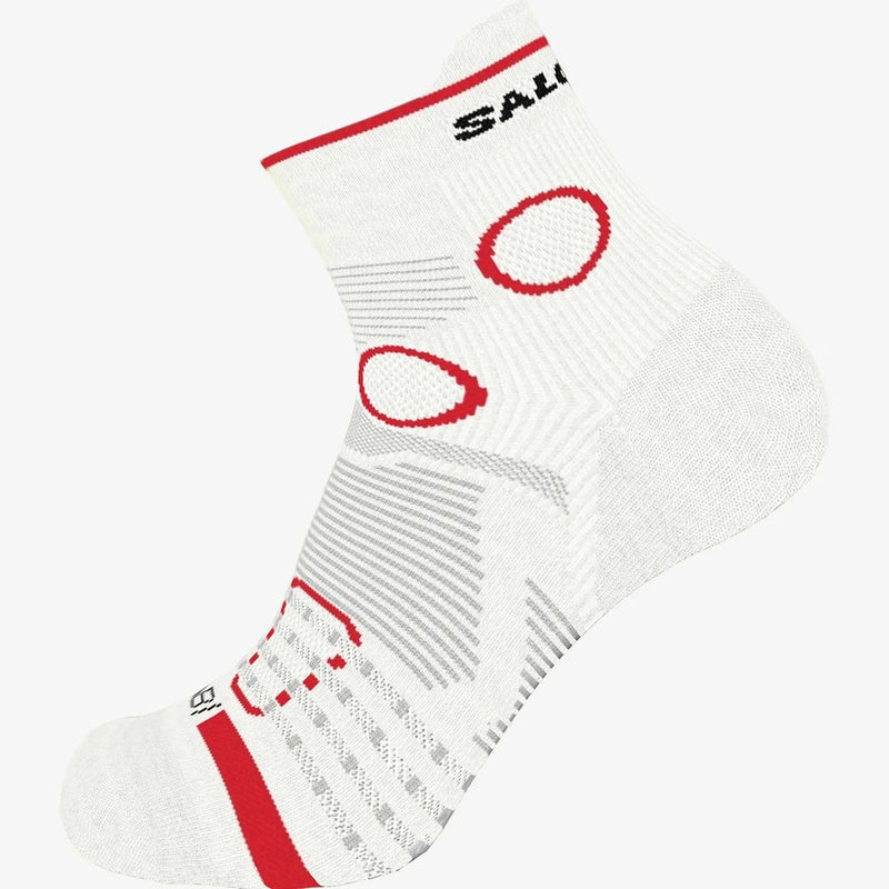 Salomon S/Lab Pulse Ankle Socks (White/ Fiery Red)