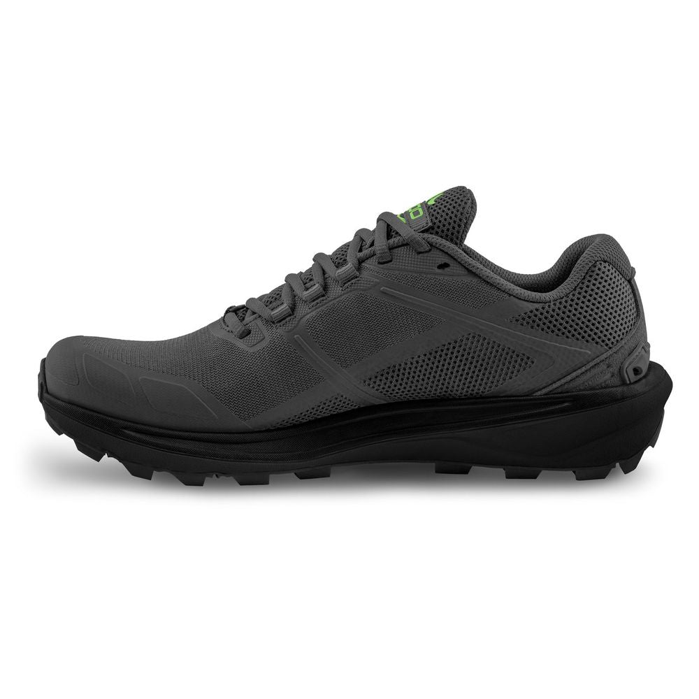 Topo Men's Terraventure 4 Trail Running Shoes (Dark Grey/ Green) - Cam2