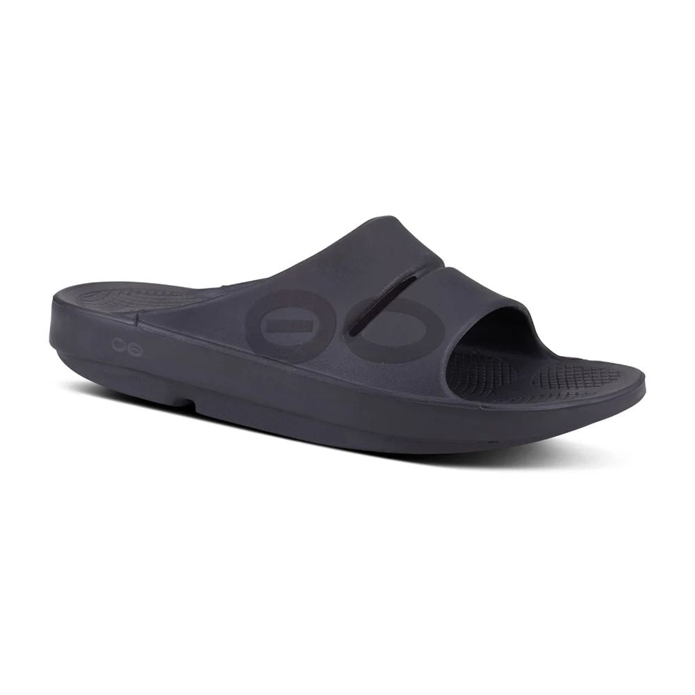 Oofos Unisex's OOahh Sport Sandal (Matte Black) - Cam2