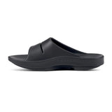 Oofos Unisex's OOahh Sport Sandal (Black White) - Cam2