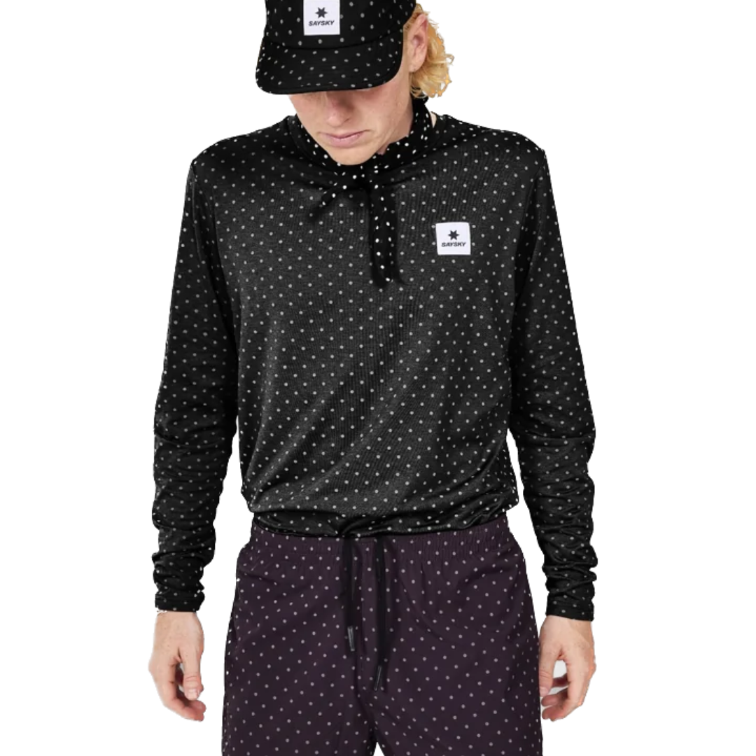 SAYSKY Men's Reflective Polka Pace Long Sleeve