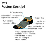 1000 Mile Men's Fusion Socklet (Black Orange) - Cam2