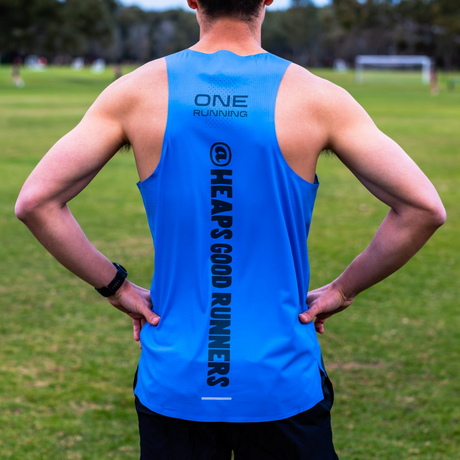 One Running - One Running Men's Victory Speed Tech Singlet (Heaps Good Runners) - Cam2 