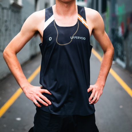 One Running - One Running Men's Victory Speed Tech Singlet OR X Uppervoid - 24k - Cam2 