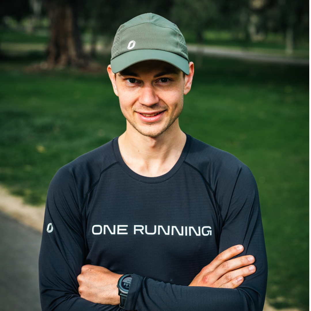 One Running - One Running Performance Running Hat (Olive) - Cam2 
