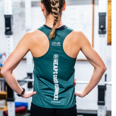 One Running - One Running Women's Victory Speed Tech Singlet (Heaps Good Runners) - Cam2 