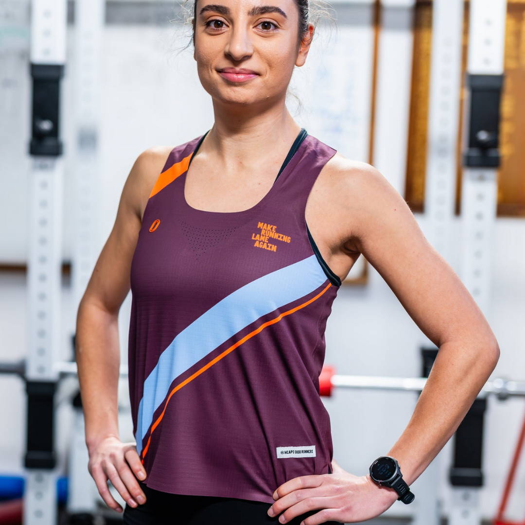 One Running Women's Victory Speed Tech Singlet (Heaps Good Runners)