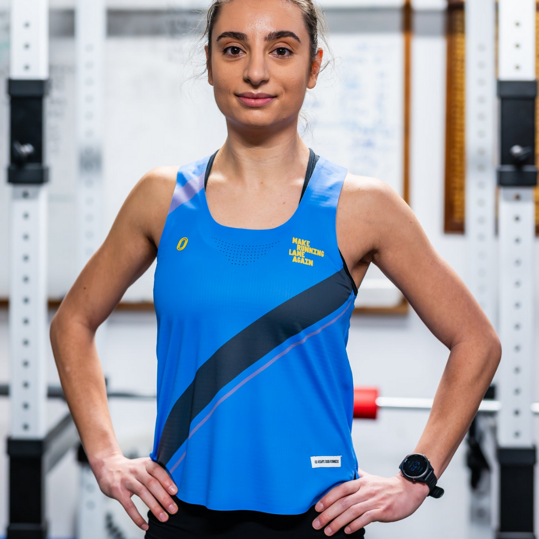 One Running Women's Victory Speed Tech Singlet (Heaps Good Runners)
