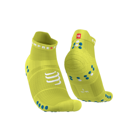 Compressport Pro Racing Socks v4.0 Run Low (Primrose/ Fjord Blue) - Cam2