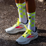 Sporcks Race Eyes Running Socks (White Yellow) - Cam2
