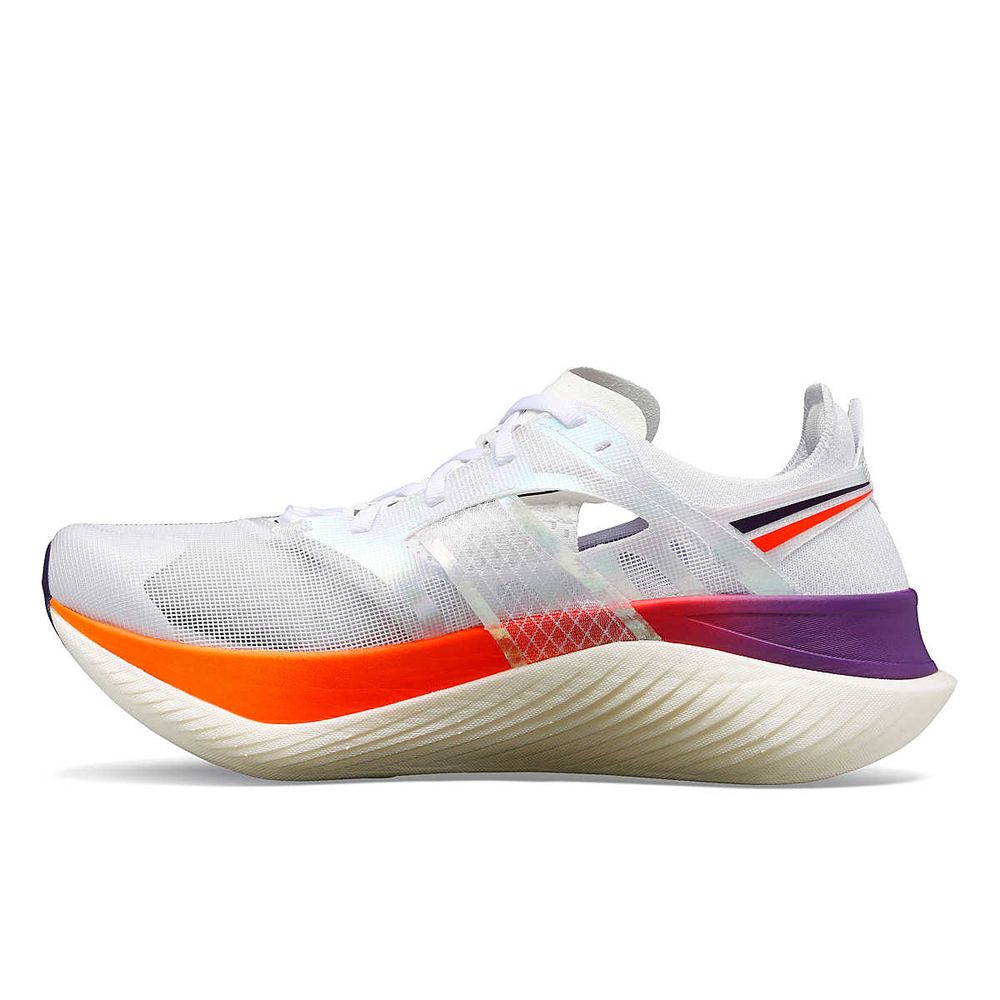 Saucony Men's Endorphin Elite Road Running Shoes (White/ Vizired) - Cam2