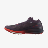 Salomon - Salomon Unisex's S/LAB Ultra 3 V2 Trail Running Shoes (Plum Perfect/Fiery Red/White) - Cam2 