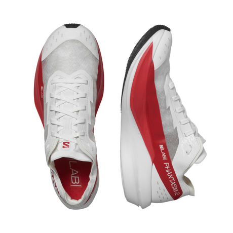 Salomon - Salomon Men's S/Lab Phantasm 2 Road Running Shoes (Whith/White/High Risk Red) - Cam2 