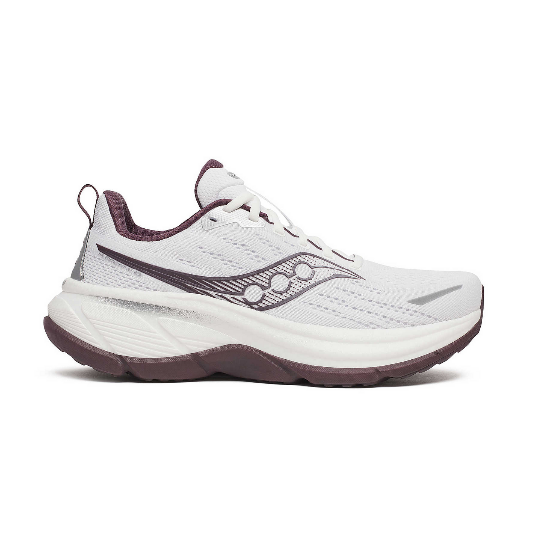 Saucony Men's Hurricane 25 Road Running Shoes (White/ Wine)