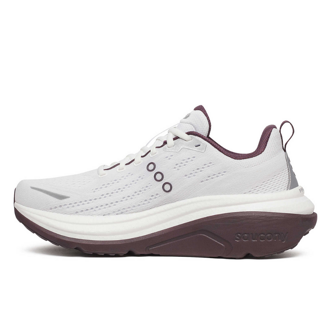 Saucony Men's Hurricane 25 Road Running Shoes (White/ Wine)
