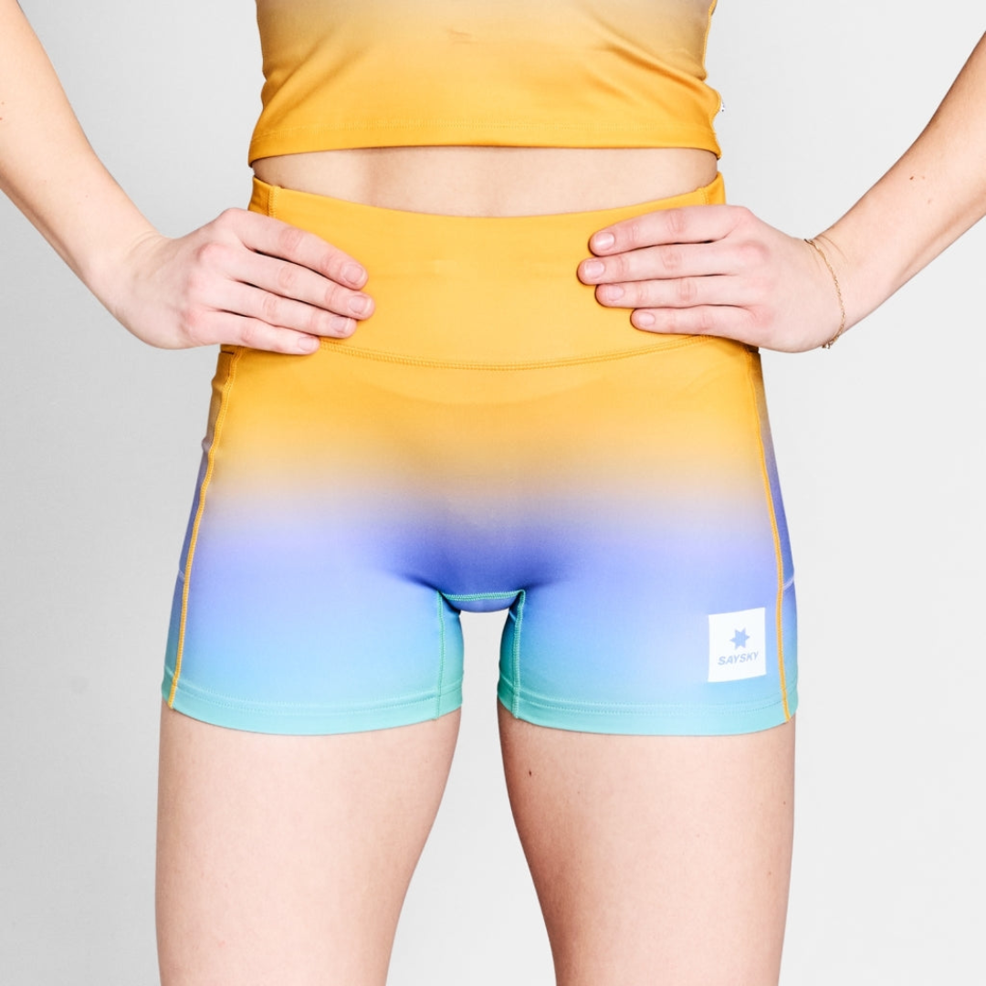 SAYSKY Women's Drip Dye Combat+ Short Tights 4"