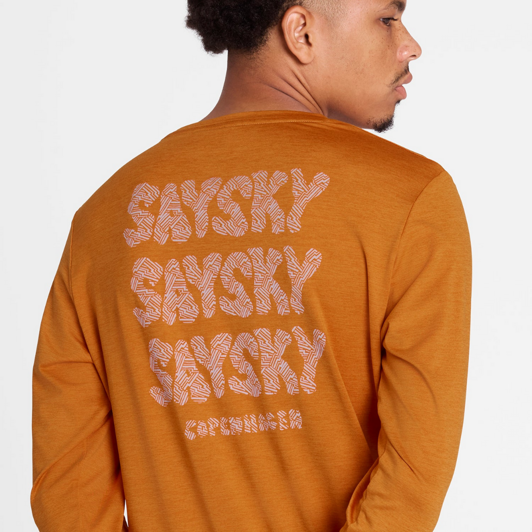 SAYSKY Men's Refective Logo Pace Long Sleeve