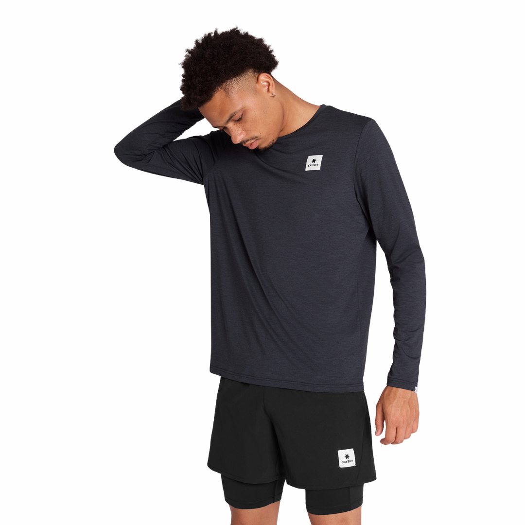 SAYSKY Men's Refective Logo Pace Long Sleeve
