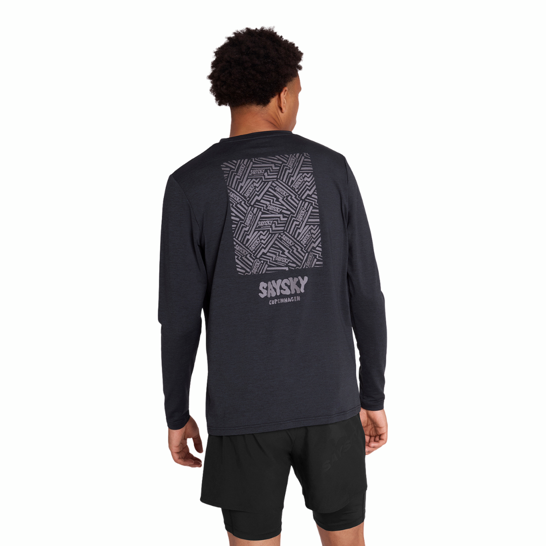 SAYSKY Men's Refective Logo Pace Long Sleeve