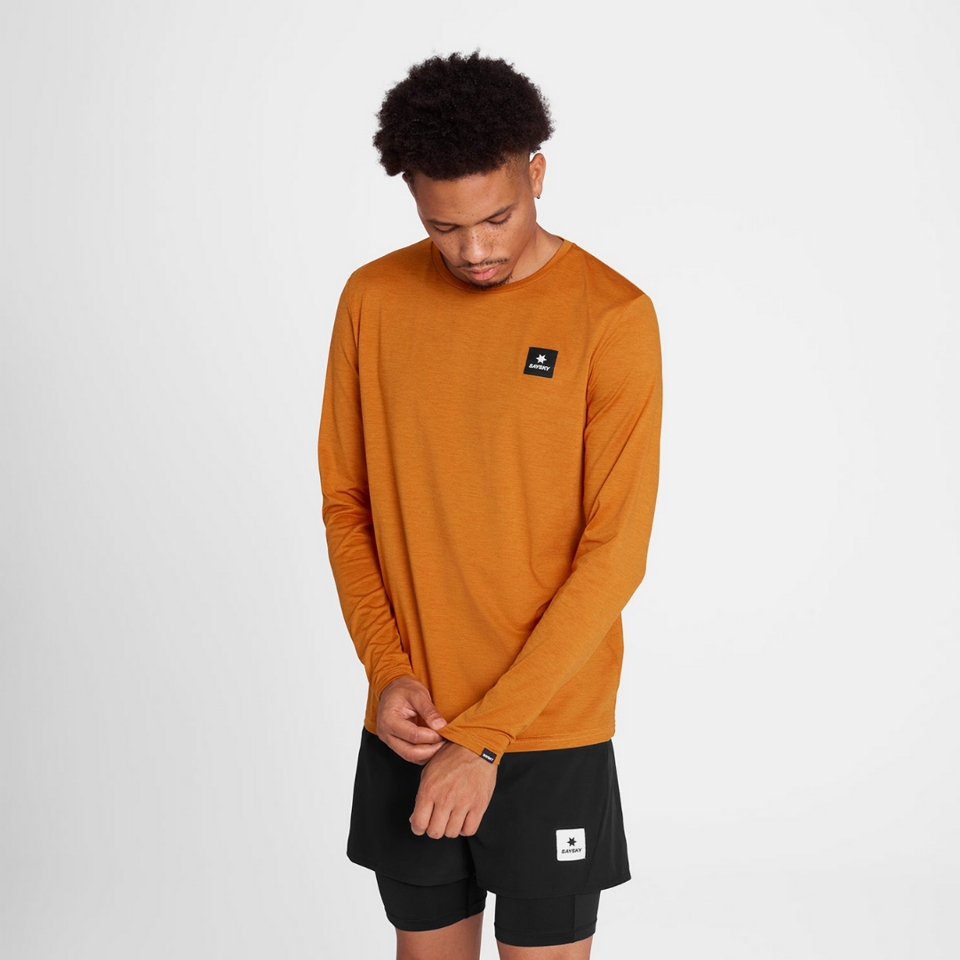 SAYSKY Men's Refective Logo Pace Long Sleeve