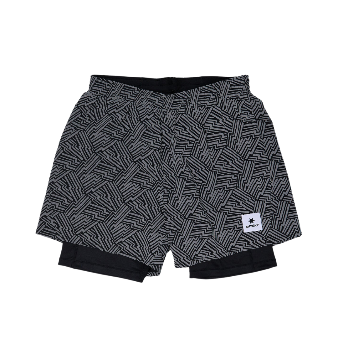 SAYSKY Men's Reflective Pace 2 in 1 Shorts 5''