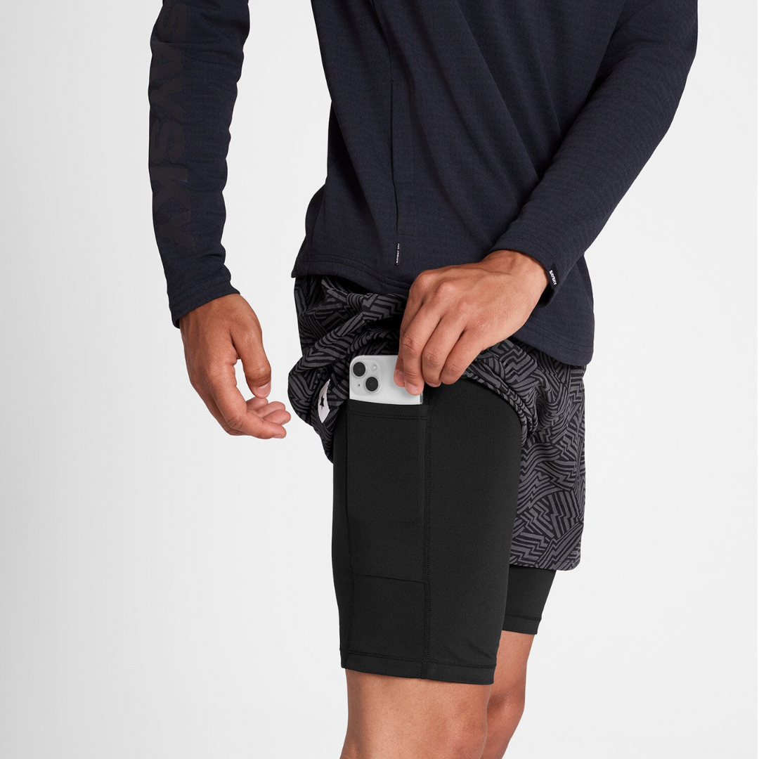 SAYSKY Men's Reflective Pace 2 in 1 Shorts 5''