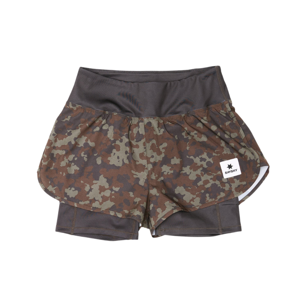 SAYSKY Women's Camo Pace 2 in 1 Shorts 3"