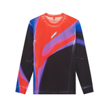 Soar Men's Printed Long Sleeve Tech Tee (Black/ Blue/ Red)