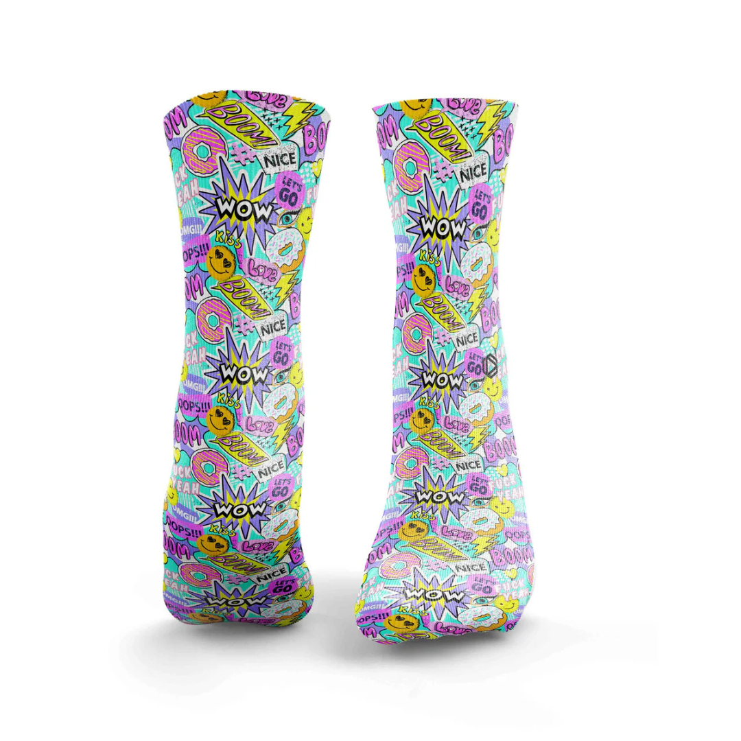 HEXXEE Men's Sticker Bomb Running Socks