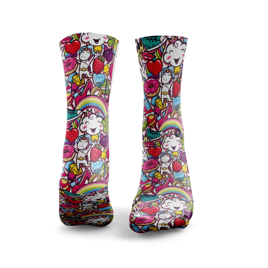 HEXXEE Men's Unicorns & Donuts Running Socks