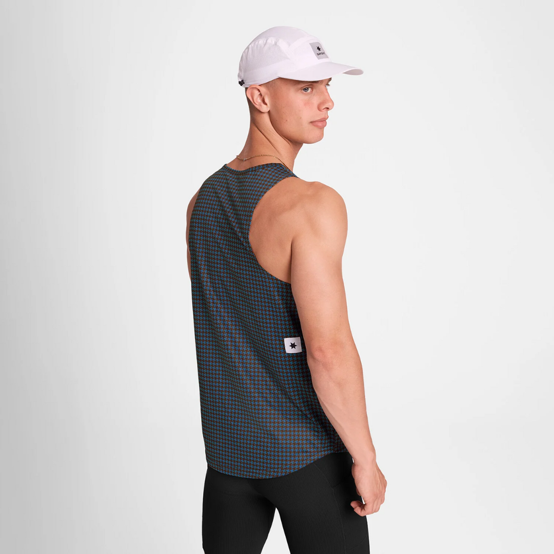 SAYSKY Men's Houndstooth Combat Singlet