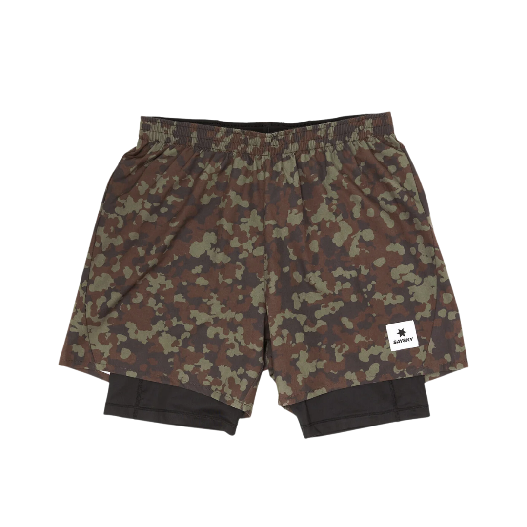 SAYSKY Men's Camo Pace 2 in 1 Shorts 5''