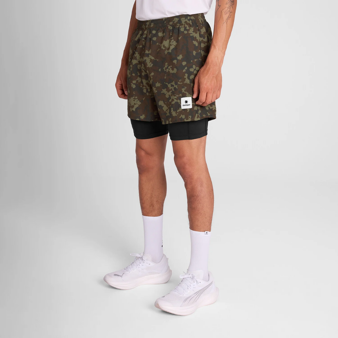 SAYSKY Men's Camo Pace 2 in 1 Shorts 5''