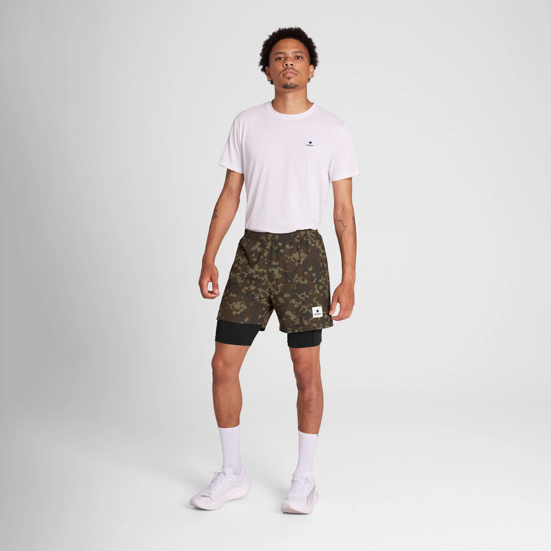 SAYSKY Men's Camo Pace 2 in 1 Shorts 5''