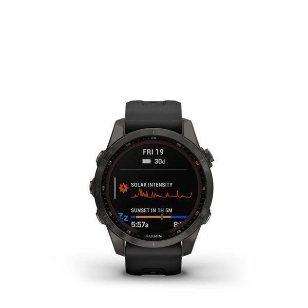 Garmin Fenix 7s Pro Sapphire Solar (Carbon Gray Titanium with Black Silicone) - Cam2