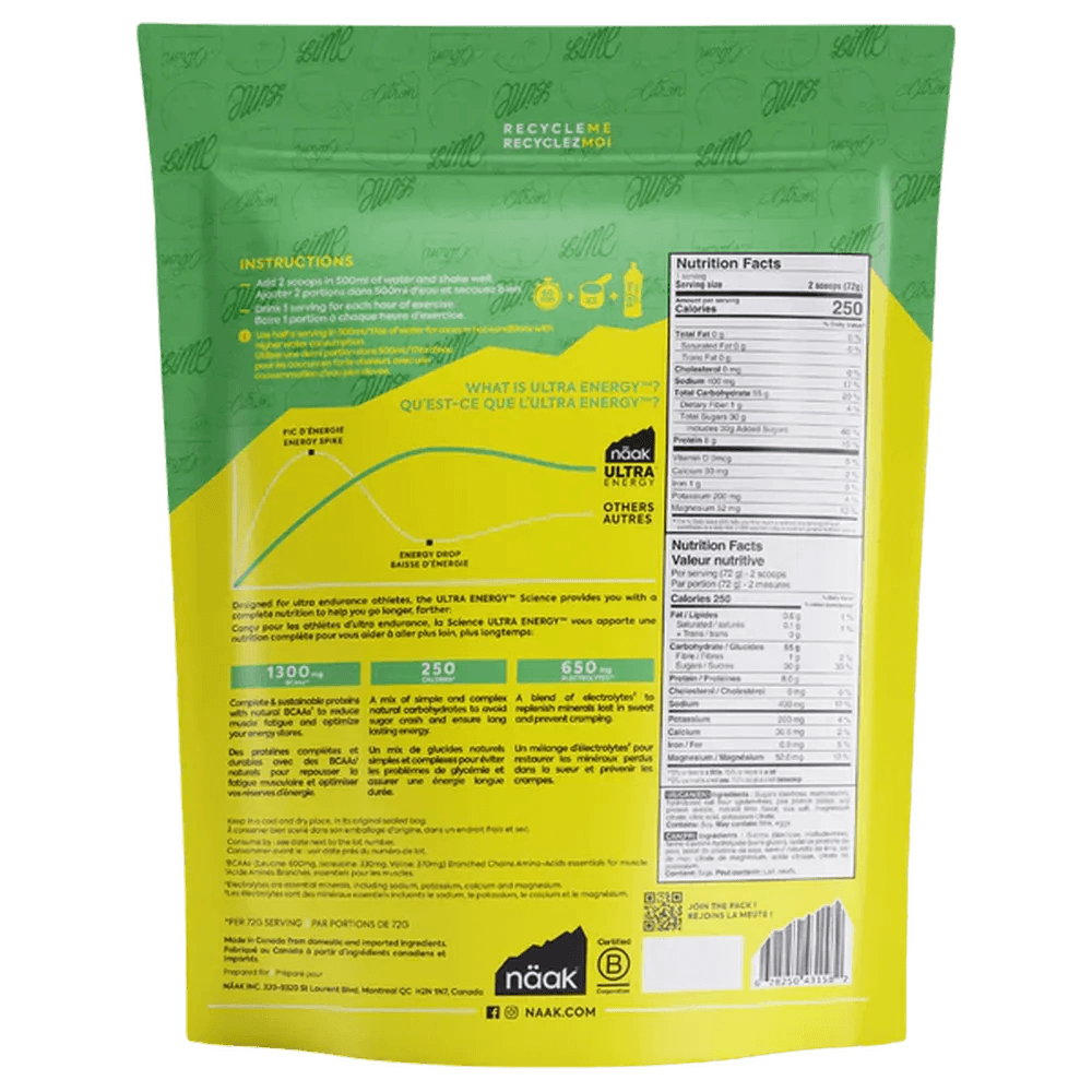 Naak Ultra Energy Sachet 250 Calories (Lime) - Cam2
