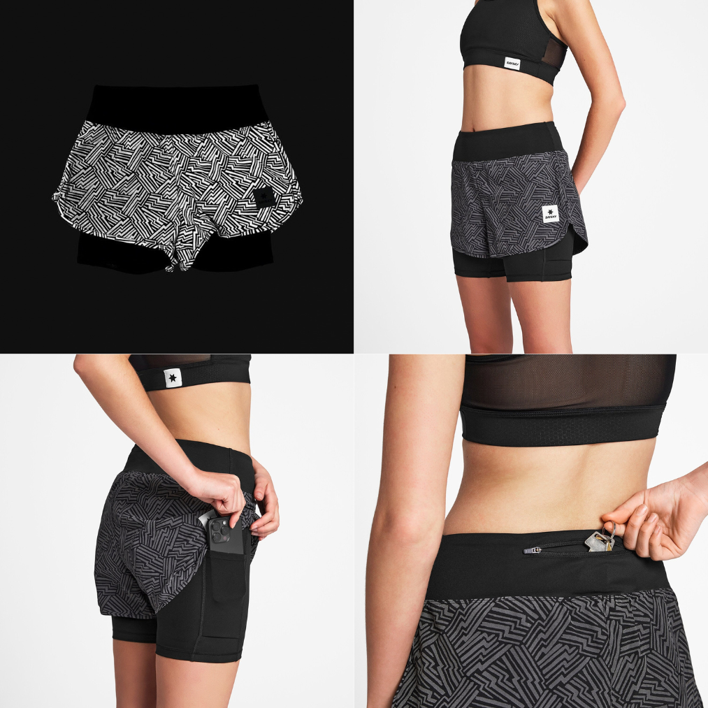 SAYSKY Women's Reflective Pace 2 in 1 Shorts 3"