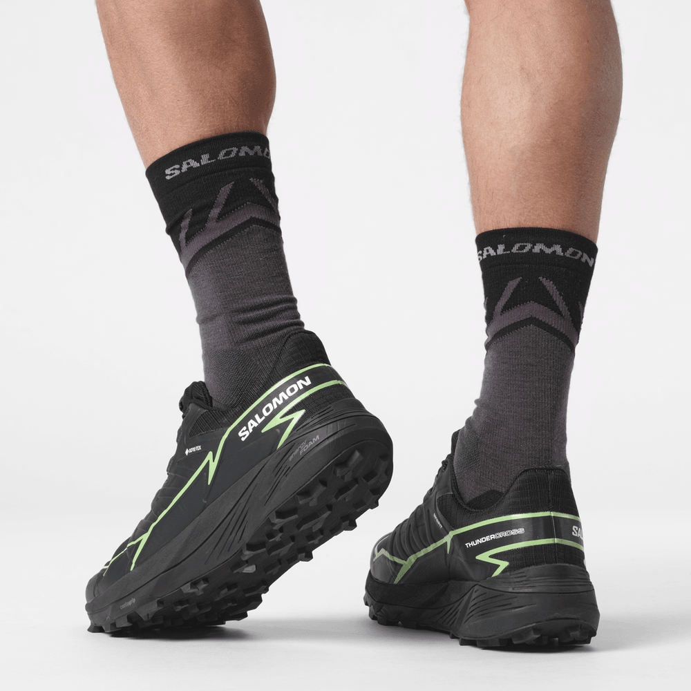 Salomon Men's Thundercross Gtx Trail Running Shoes (Black/Green Gecko/Black) - Cam2