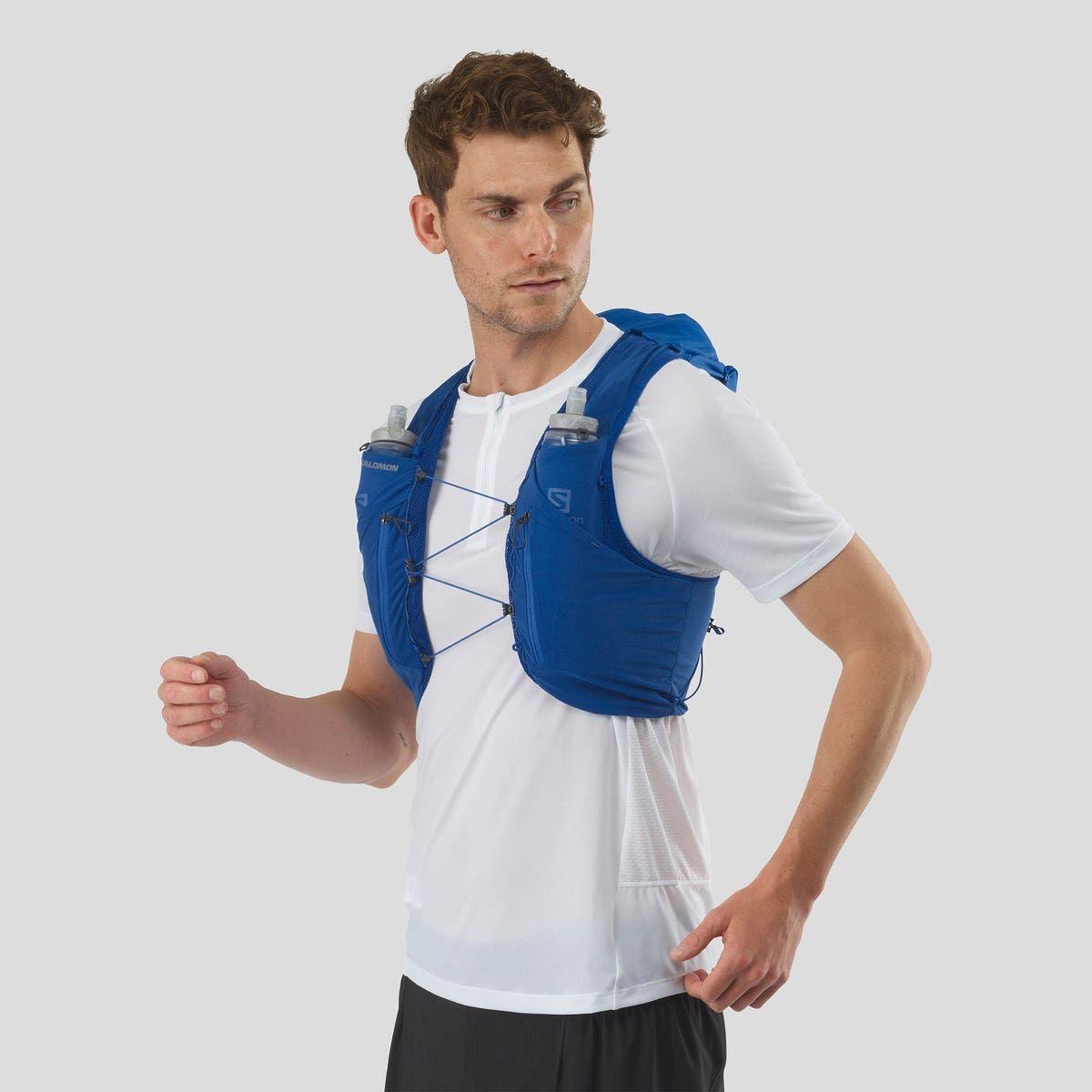 Brand New Blue Salomon Runners Hydration Vest Adv Skin 5 Set 2 2024 Flasks Unisex L