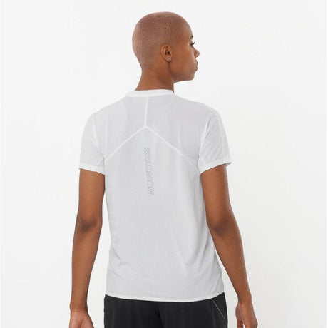 Salomon Women's Sense Aero Short Sleeve T-Shirt GFX - Cam2