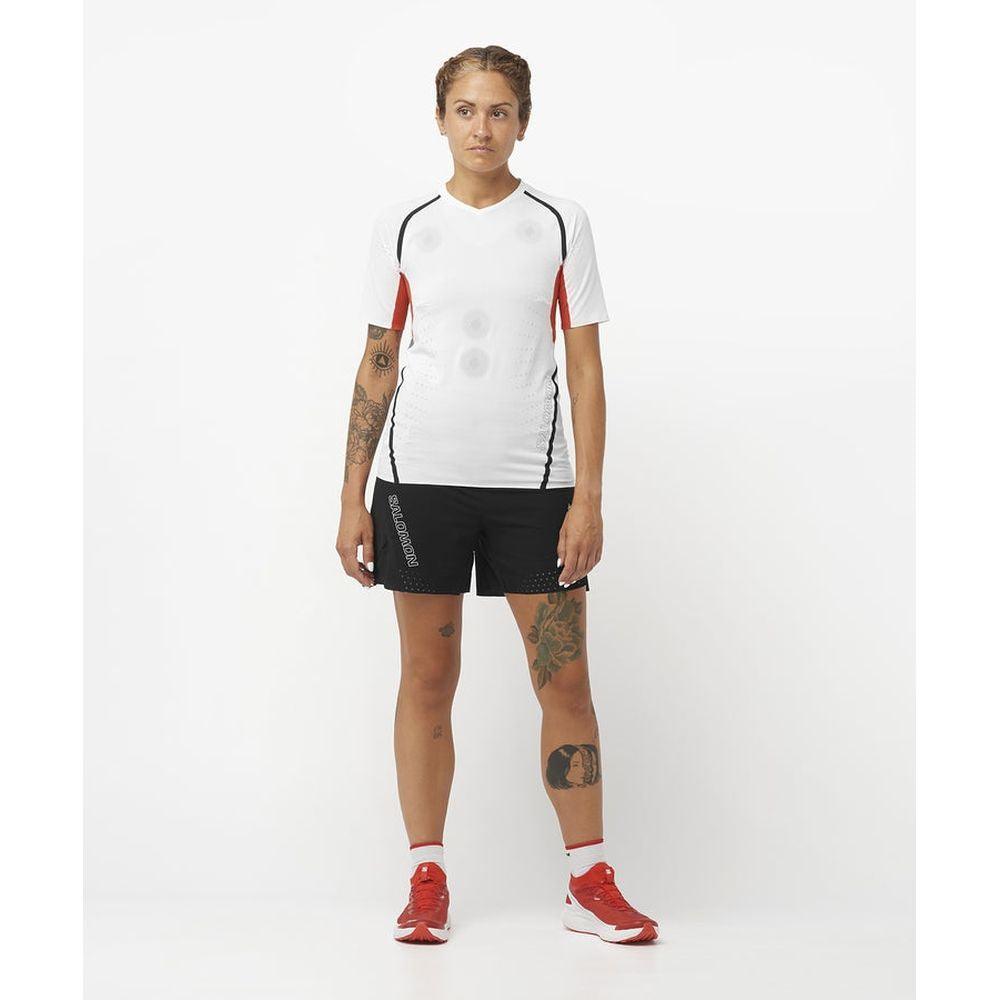 Salomon Women's S/LAB Speed Tee (White) - Cam2