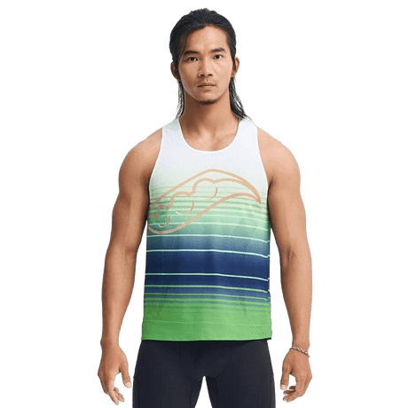 Saucony Men's Sport Vest (Green Gradient Strip) - Cam2