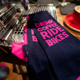 Sporcks Drink Coffee Pink Cycling Socks - Cam2