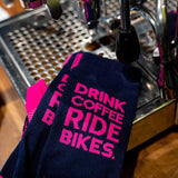 Sporcks Drink Coffee Pink Cycling Socks - Cam2