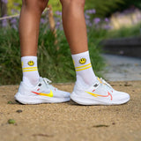 Sporcks Happy Run Socks (White) - Cam2