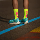 Sporcks Keep Going Yellow Running Socks - Cam2