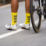 Sporcks Up Up Up Yellow Cycling Socks - Cam2