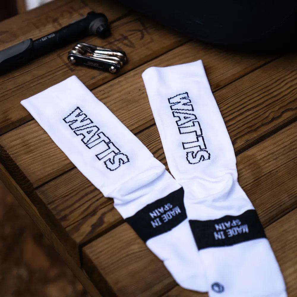 Sporcks Watts White Cycling Socks - Cam2