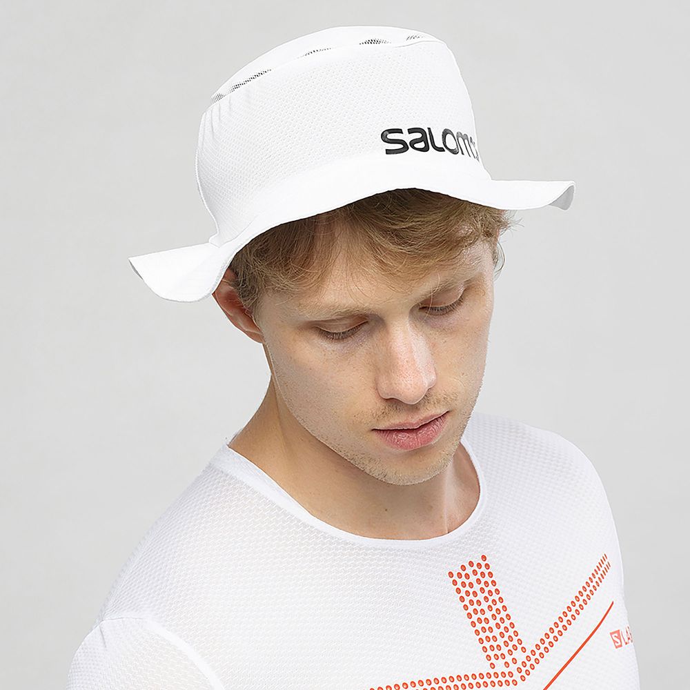 Salomon Unisex S/Lab Speed Bob Hat (White/ Alloy) - Cam2